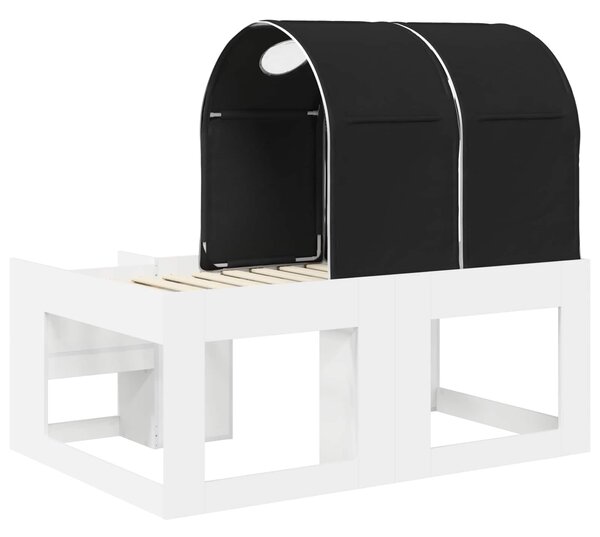 Krevet s Tunnels 4 pcs Bijela i crna Konstruirano drvo - Bijela / 80 x 160 cm