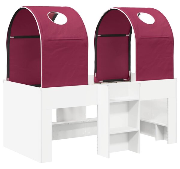 Krevet s Tunelom 4 pcs Bijela i crvena Konstruirano drvo - Bijela / 163 x 101,1 x 68,5 cm