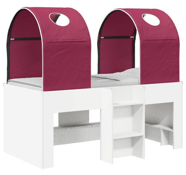 Krevet s Tunelom 4 pcs Bijela i crvena Konstruirano drvo - Bijela / 163 x 101,1 x 68,5 cm