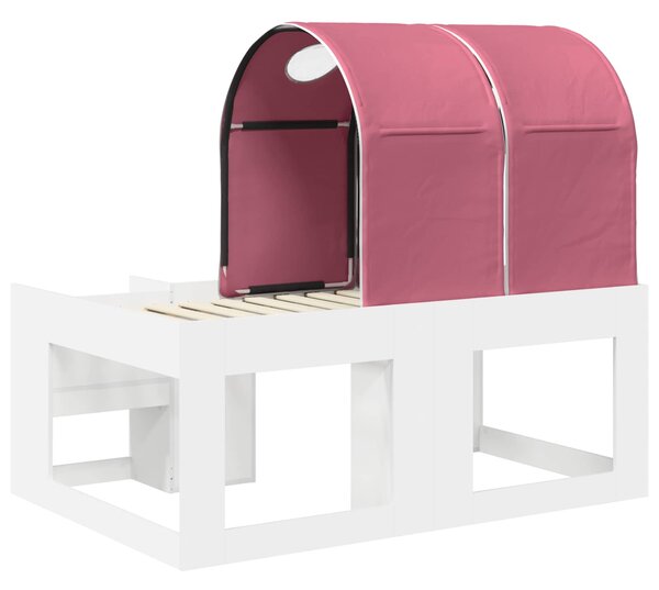 Krevet s Tunnels 4 pcs Bijela i ružičasta Konstruirano drvo - Bijela / 80 x 160 cm