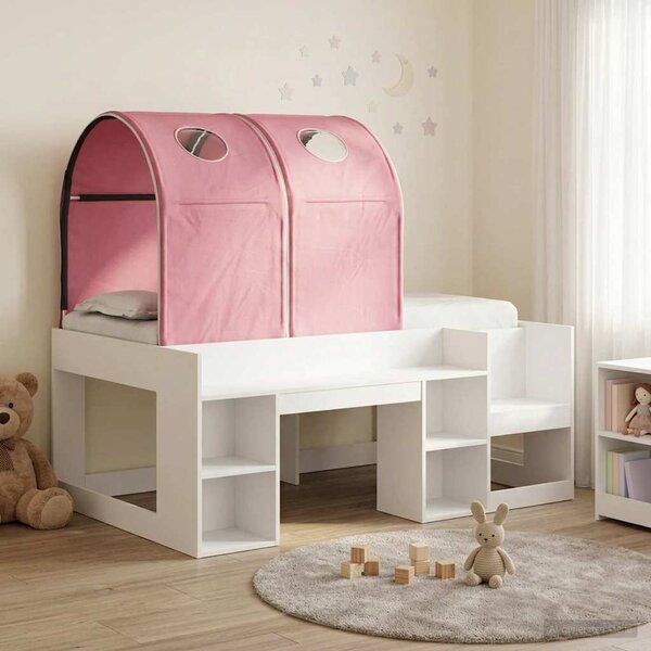 Krevet s Tunnels 4 pcs Bijela i ružičasta Konstruirano drvo - Bijela / 80 x 160 cm