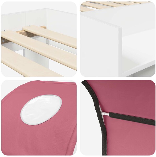 Krevet s Tunnels 4 pcs Bijela i ružičasta Konstruirano drvo - Bijela / 80 x 160 cm
