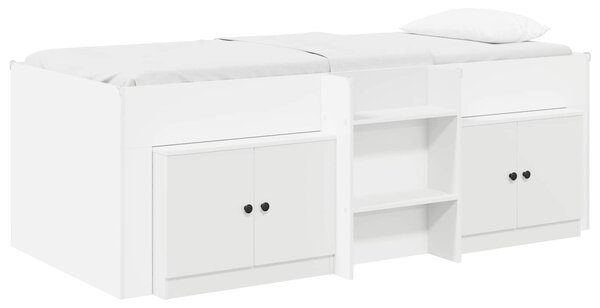 Okvir kreveta potkrovlja s ormarom s pohranom 3 pcs Bijela - Bijela / 98.5 x 200 cm