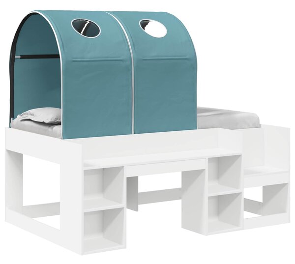 Krevet s Tunnels 4 pcs Bijela i svjetloplava Konstruirano drvo - Bijela / 80 x 160 cm