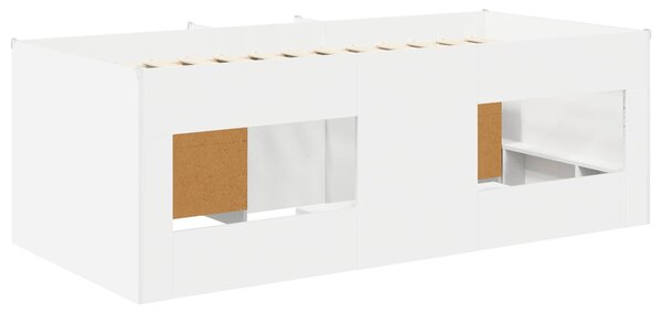 Okvir kreveta potkrovlja s ormarom s pohranom 3 pcs Bijela - Bijela / 98.5 x 200 cm