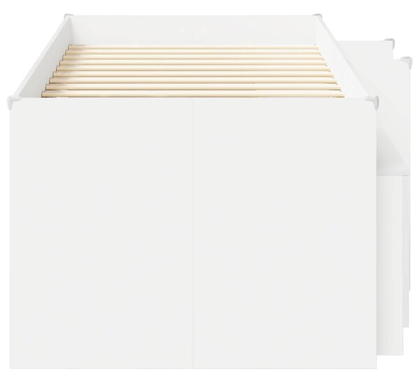 Okvir kreveta potkrovlja s ormarom s pohranom 3 pcs Bijela - Bijela / 98.5 x 200 cm