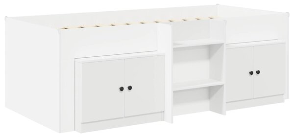 Okvir kreveta potkrovlja s ormarom s pohranom 3 pcs Bijela - Bijela / 98.5 x 200 cm