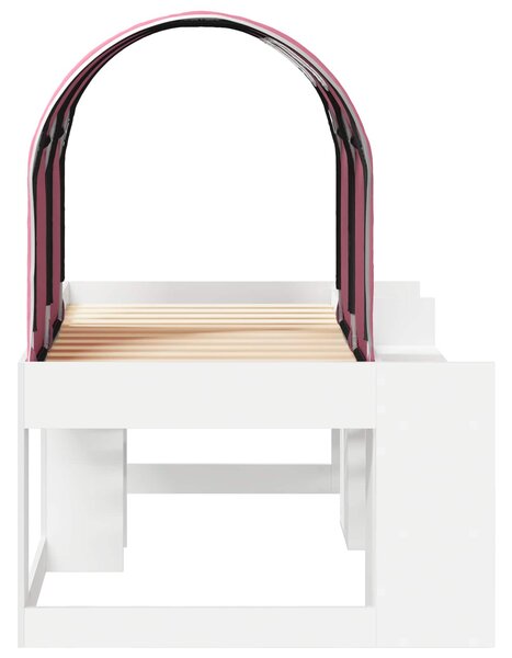Krevet s Tunnels 4 pcs Bijela i ružičasta Konstruirano drvo - Bijela / 80 x 160 cm