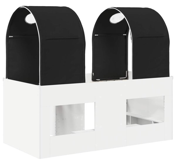 Krevet s Tunelom 4 pcs Bijela i crna Konstruirano drvo - Bijela / 163 x 101,1 x 68,5 cm