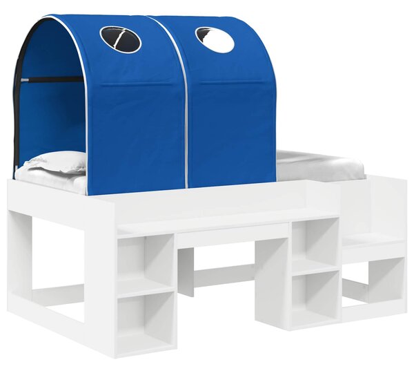 Krevet s Tunnels 4 pcs Bijela i plava Konstruirano drvo - Bijela / 80 x 160 cm
