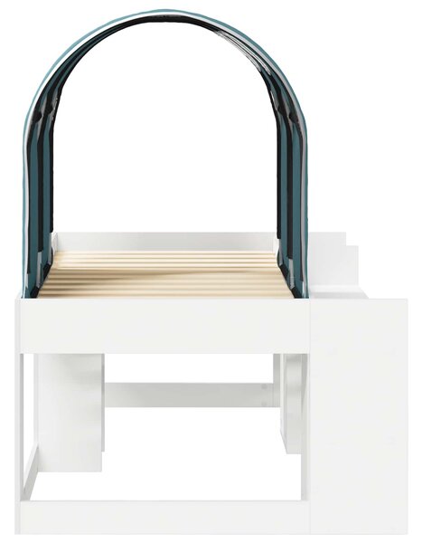 Krevet s Tunnels 4 pcs Bijela i svjetloplava Konstruirano drvo - Bijela / 80 x 160 cm