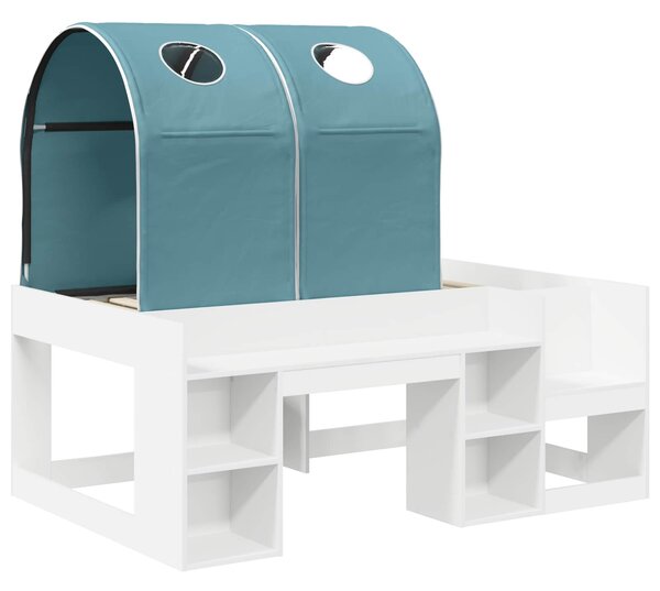 Krevet s Tunnels 4 pcs Bijela i svjetloplava Konstruirano drvo - Bijela / 80 x 160 cm