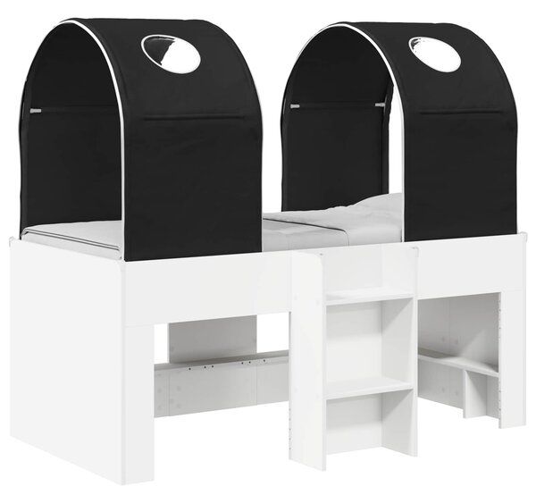 Krevet s Tunelom 4 pcs Bijela i crna Konstruirano drvo - Bijela / 163 x 101,1 x 68,5 cm