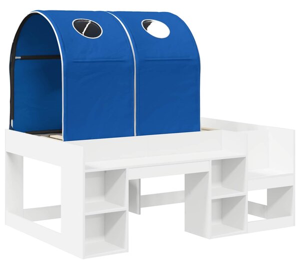 Krevet s Tunnels 4 pcs Bijela i plava Konstruirano drvo - Bijela / 80 x 160 cm