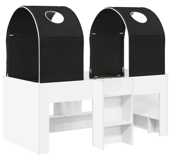Krevet s Tunelom 4 pcs Bijela i crna Konstruirano drvo - Bijela / 163 x 101,1 x 68,5 cm