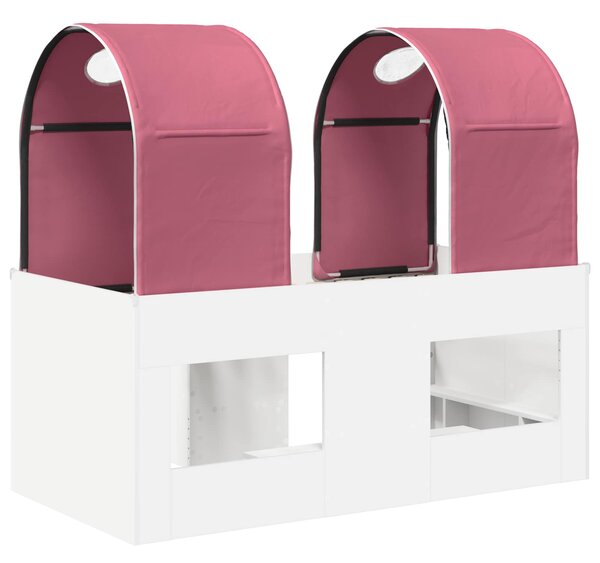 Krevet s Tunelom 4 pcs Bijela i ružičasta Konstruirano drvo - Bijela / 163 x 101,1 x 68,5 cm