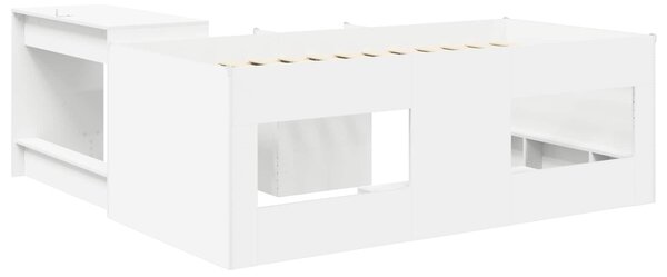 Krevet za djecu s visokim okvirom i stolom Bijela 90 x 190 cm - Bijela / 90 x 190 cm