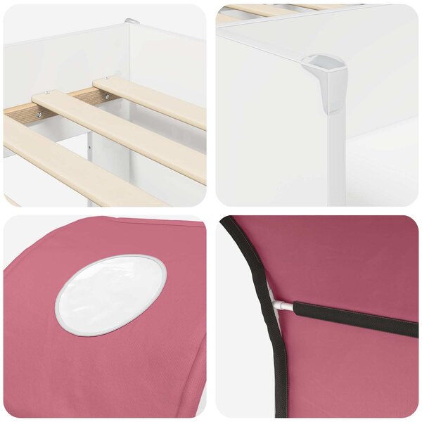 Krevet s Tunelom 4 pcs Bijela i ružičasta Konstruirano drvo - Bijela / 163 x 101,1 x 68,5 cm