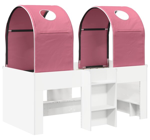 Krevet s Tunelom 4 pcs Bijela i ružičasta Konstruirano drvo - Bijela / 163 x 101,1 x 68,5 cm