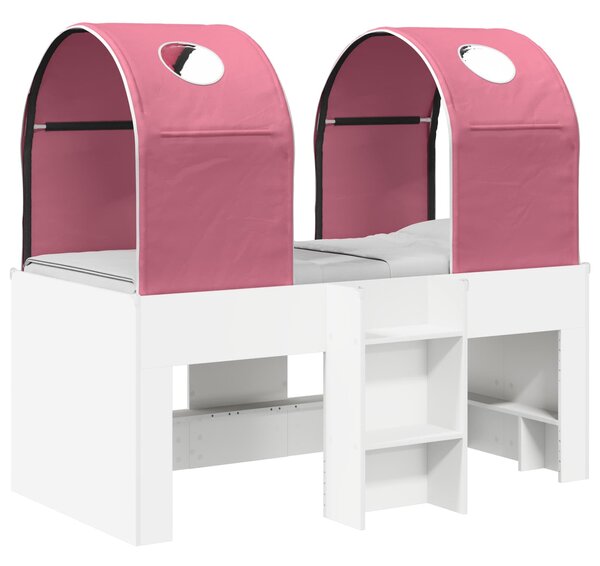 Krevet s Tunelom 4 pcs Bijela i ružičasta Konstruirano drvo - Bijela / 163 x 101,1 x 68,5 cm