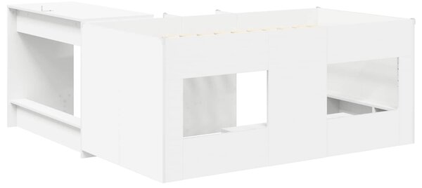 Krevet za djecu s visokim okvirom i stolom Bijela 80 x 160 cm - Bijela / 80 x 160 cm