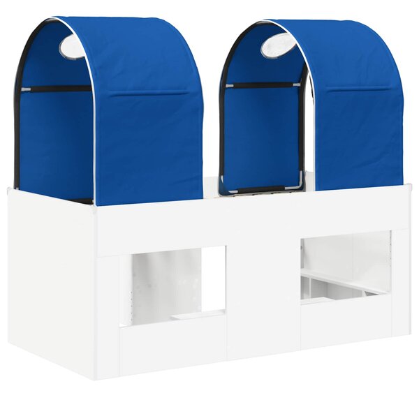 Krevet s Tunelom 4 pcs Bijela i plava Konstruirano drvo - Bijela / 163 x 101,1 x 68,5 cm