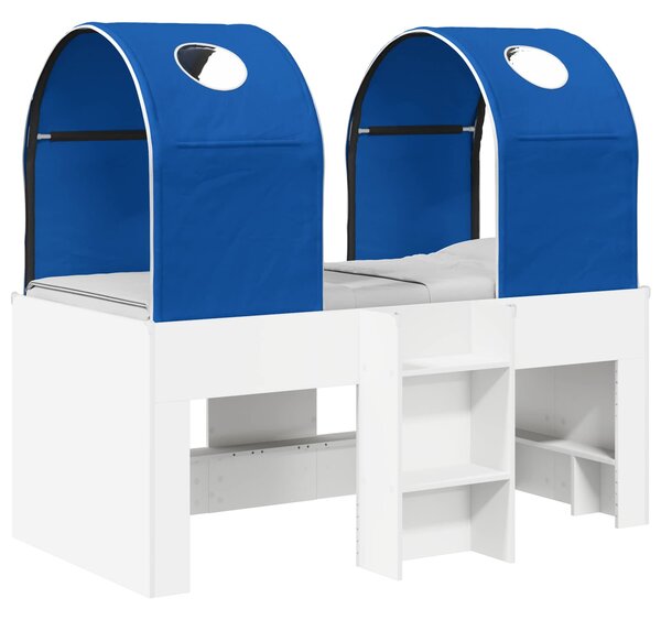 Krevet s Tunelom 4 pcs Bijela i plava Konstruirano drvo - Bijela / 163 x 101,1 x 68,5 cm