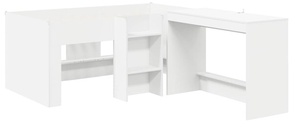 Krevet za djecu s visokim okvirom i stolom Bijela 80 x 160 cm - Bijela / 80 x 160 cm