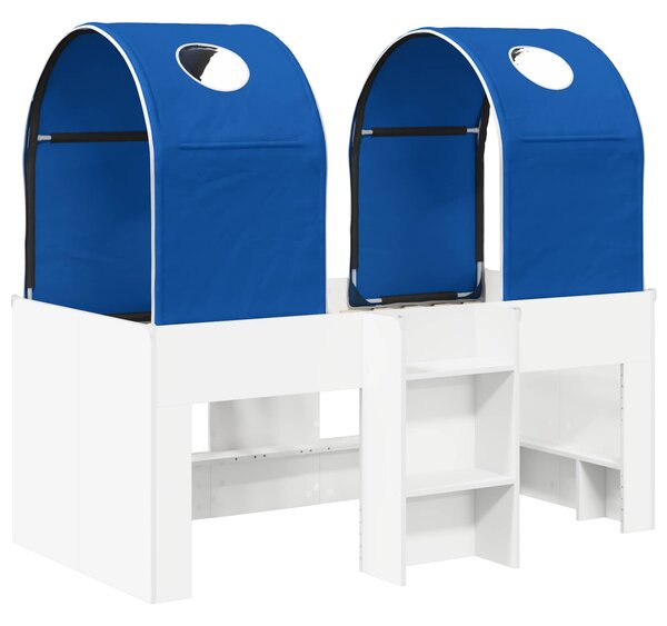 Krevet s Tunelom 4 pcs Bijela i plava Konstruirano drvo - Bijela / 163 x 101,1 x 68,5 cm