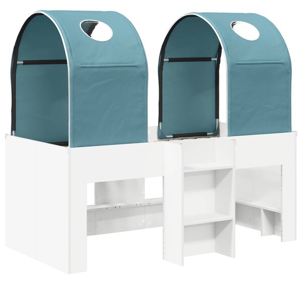 Krevet s Tunelom 4 pcs Bijela i svjetloplava Konstruirano drvo - Bijela / 163 x 101,1 x 68,5 cm