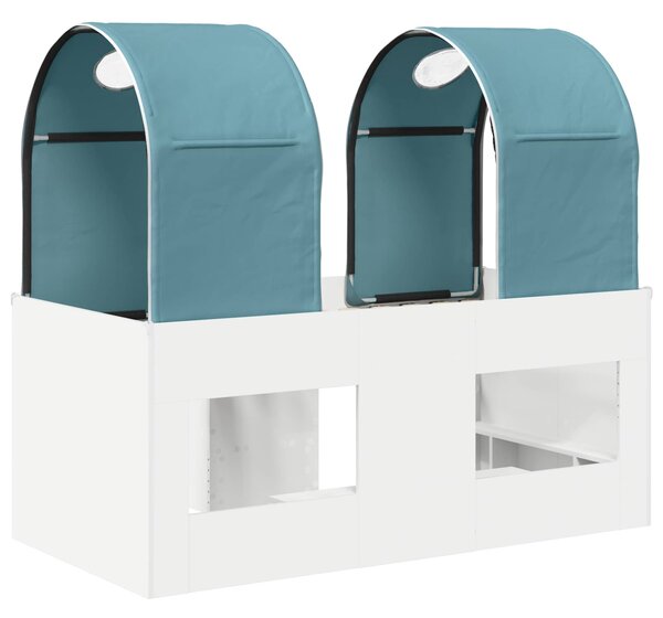 Krevet s Tunelom 4 pcs Bijela i svjetloplava Konstruirano drvo - Bijela / 163 x 101,1 x 68,5 cm