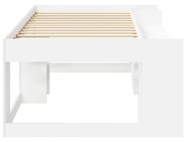 Krevet za djecu s ladicama Bijela 90 x 200 cm Konstruirano drvo - Bijela / 90 x 200 cm