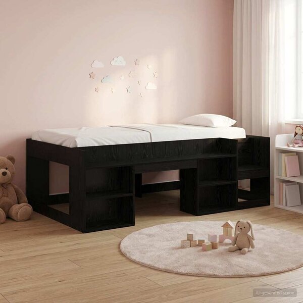 Krevet za djecu s ladicama Crni hrast 90 x 190 cm - Smeđa / 90 x 190 cm