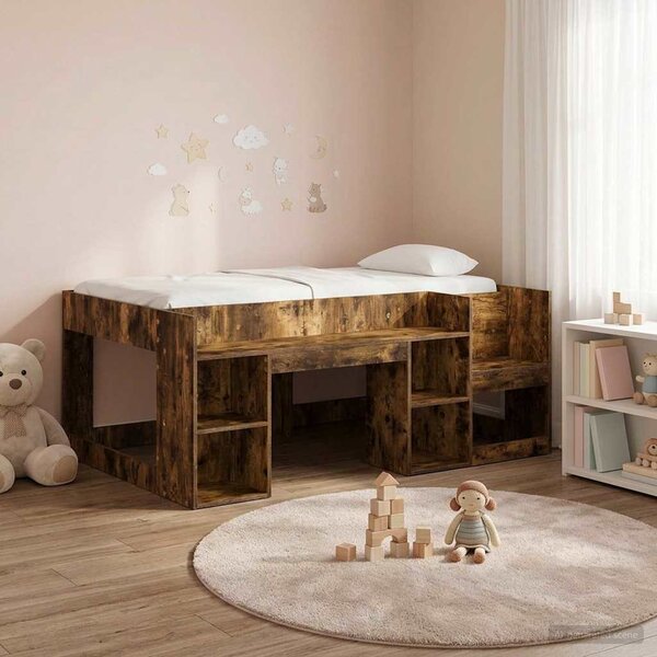 Krevet za djecu s ladicama Dimljeni hrast 80 x 160 cm - Smeđa / 80 x 160 cm