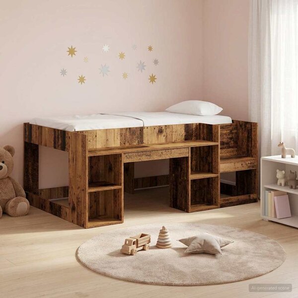 Krevet za djecu s ladicama Staro drvo 80 x 160 cm - Smeđa / 80 x 160 cm