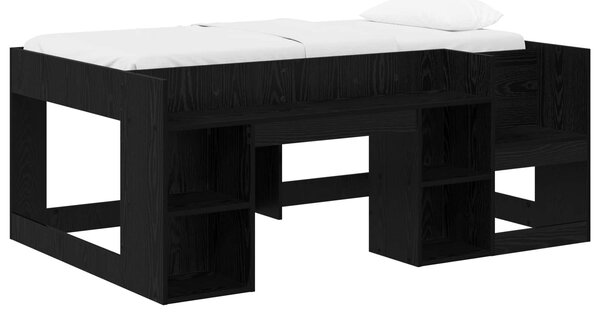 Krevet za djecu s ladicama Crni hrast 80 x 160 cm - Crna / 80 x 160 cm
