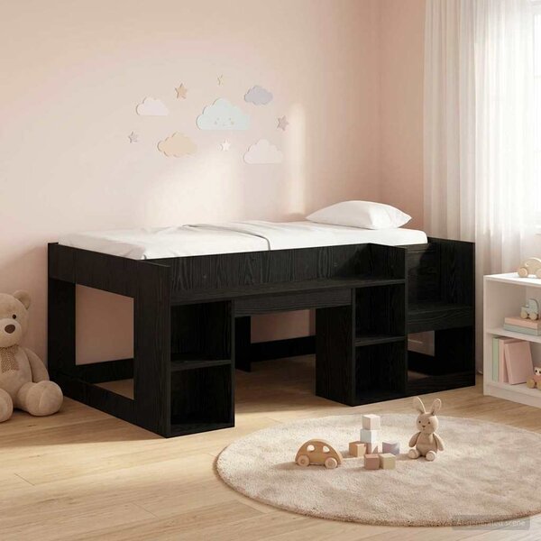 Krevet za djecu s ladicama Crni hrast 80 x 160 cm - Crna / 80 x 160 cm