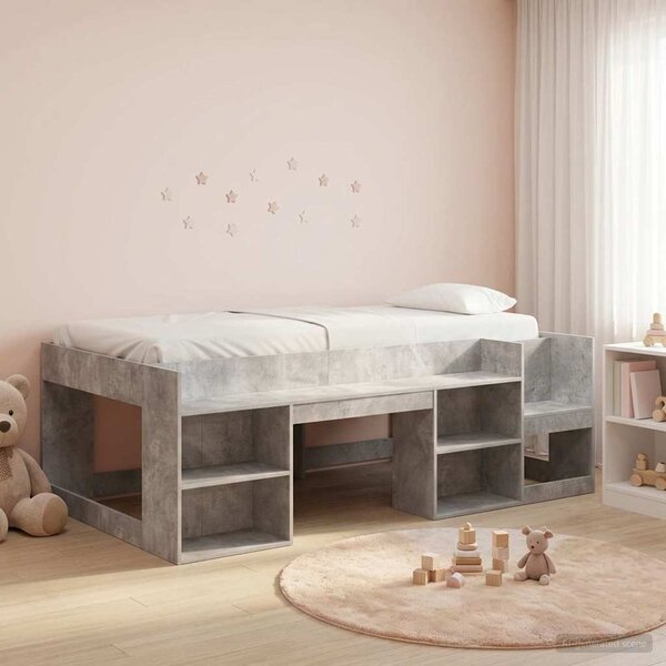 Krevet za djecu s ladicama Betonska siva 98.5 x 200 cm - Siva / 98.5 x 200 cm