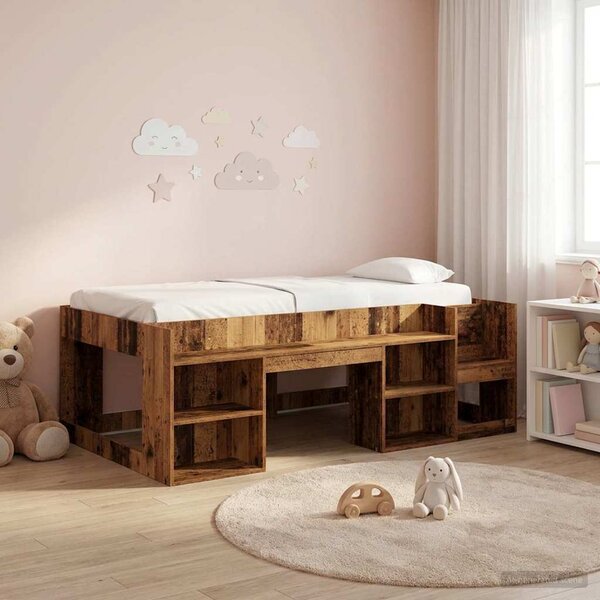 Krevet za djecu s ladicama Staro drvo 90 x 200 cm - Smeđa / 90 x 200 cm