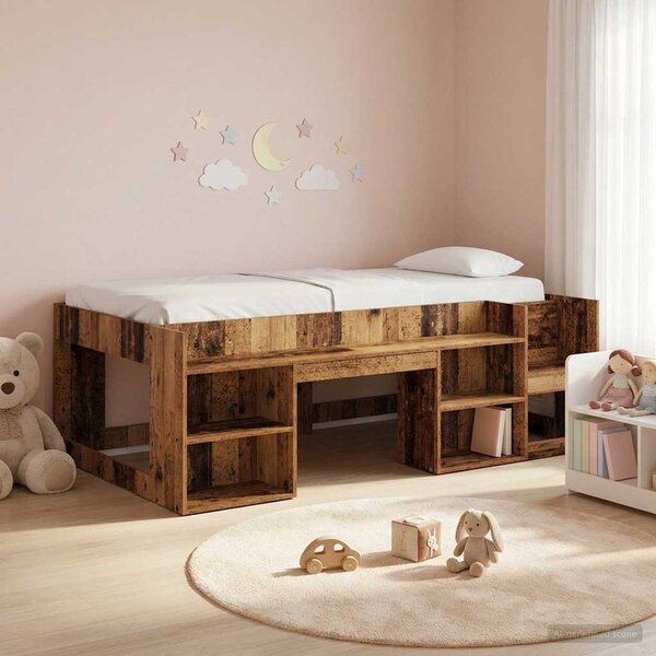 Krevet za djecu s ladicama Staro drvo 98.5 x 200 cm - Smeđa / 98.5 x 200 cm