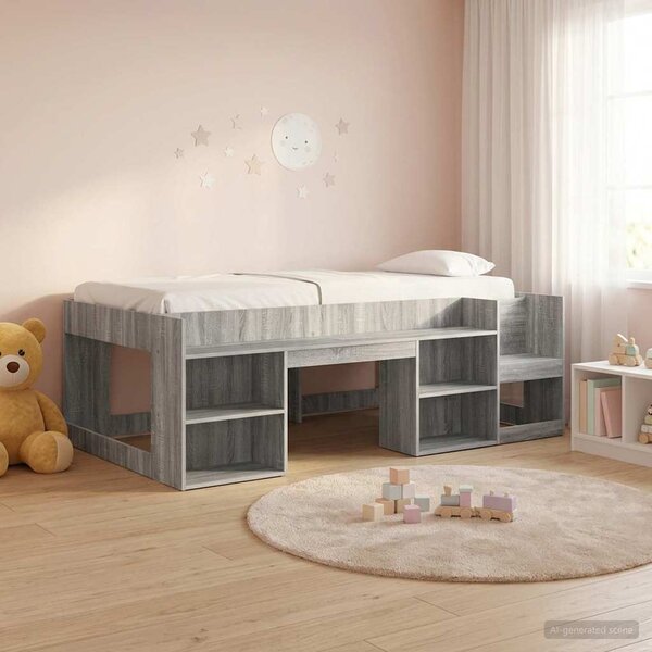 Krevet za djecu s ladicama Siva Sonoma 90 x 200 cm - Siva / 90 x 200 cm