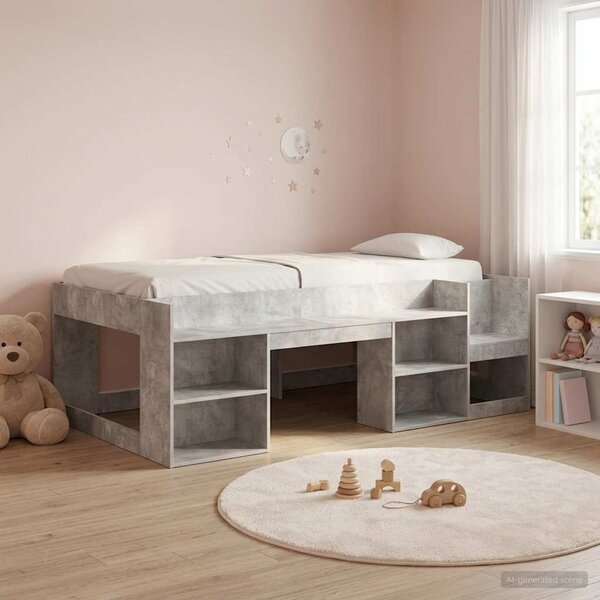 Krevet za djecu s ladicama Betonska siva 80 x 200 cm - Siva / 80 x 200 cm