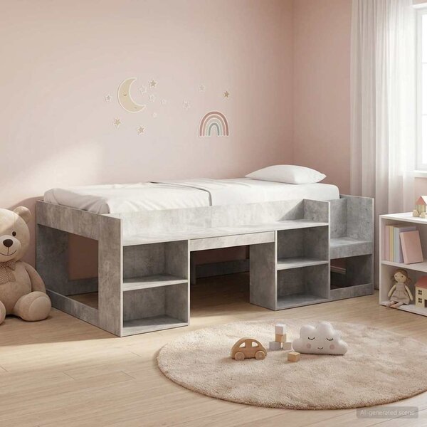Krevet za djecu s ladicama Betonska siva 90 x 200 cm - Siva / 90 x 200 cm