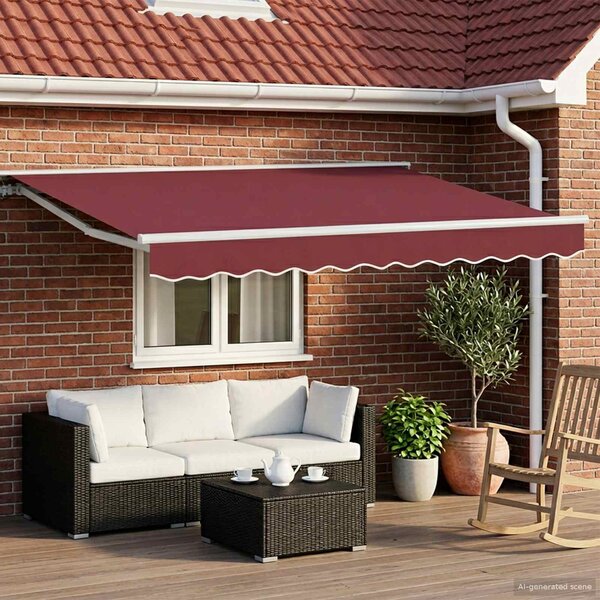 Ručno sklopiva tenda Tamno crvena 3 x 2,5 m - Bijela / 3 x 2,5 m