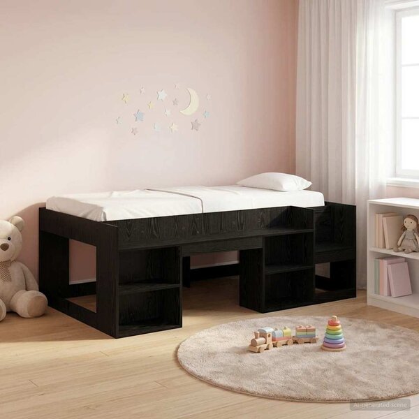 Krevet za djecu s ladicama Crni hrast 80 x 200 cm - Crna / 80 x 200 cm