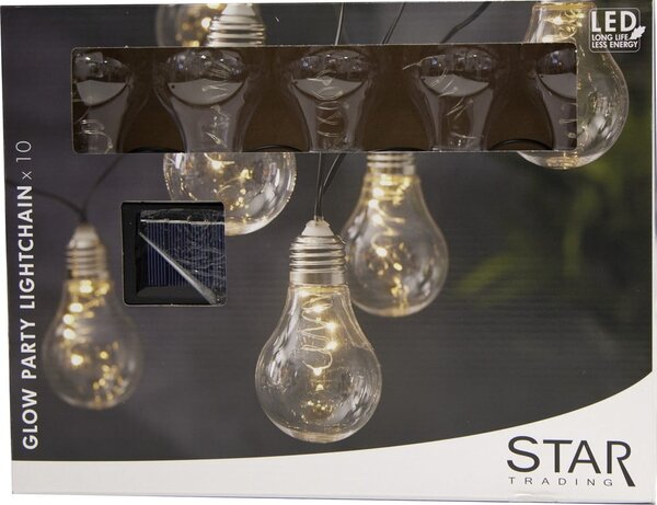 Bijeli LED lanac za solarno svjetlo pogodan za eksterijer Star Trading Glow, dužine 1,9 m