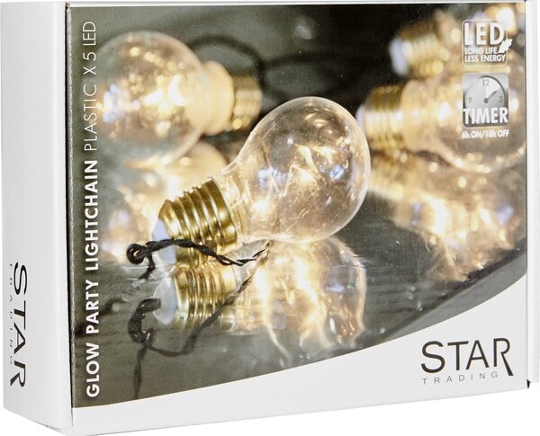 Bijelo svjetlo LED lanac Star Trading Glow, dužine 1 m