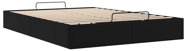 Otomanski krevet Crna 153 x 203 cm Umjetna koža - Crna / 153 x 203 cm