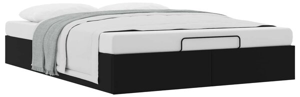 Otomanski krevet Crna 153 x 203 cm Umjetna koža - Crna / 153 x 203 cm