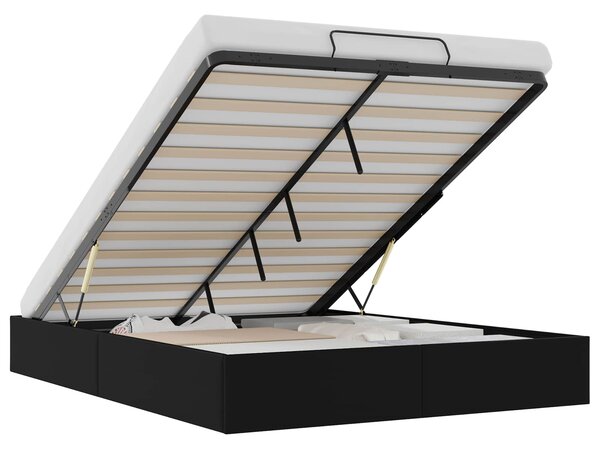 Otomanski krevet Crna 153 x 203 cm Umjetna koža - Crna / 153 x 203 cm